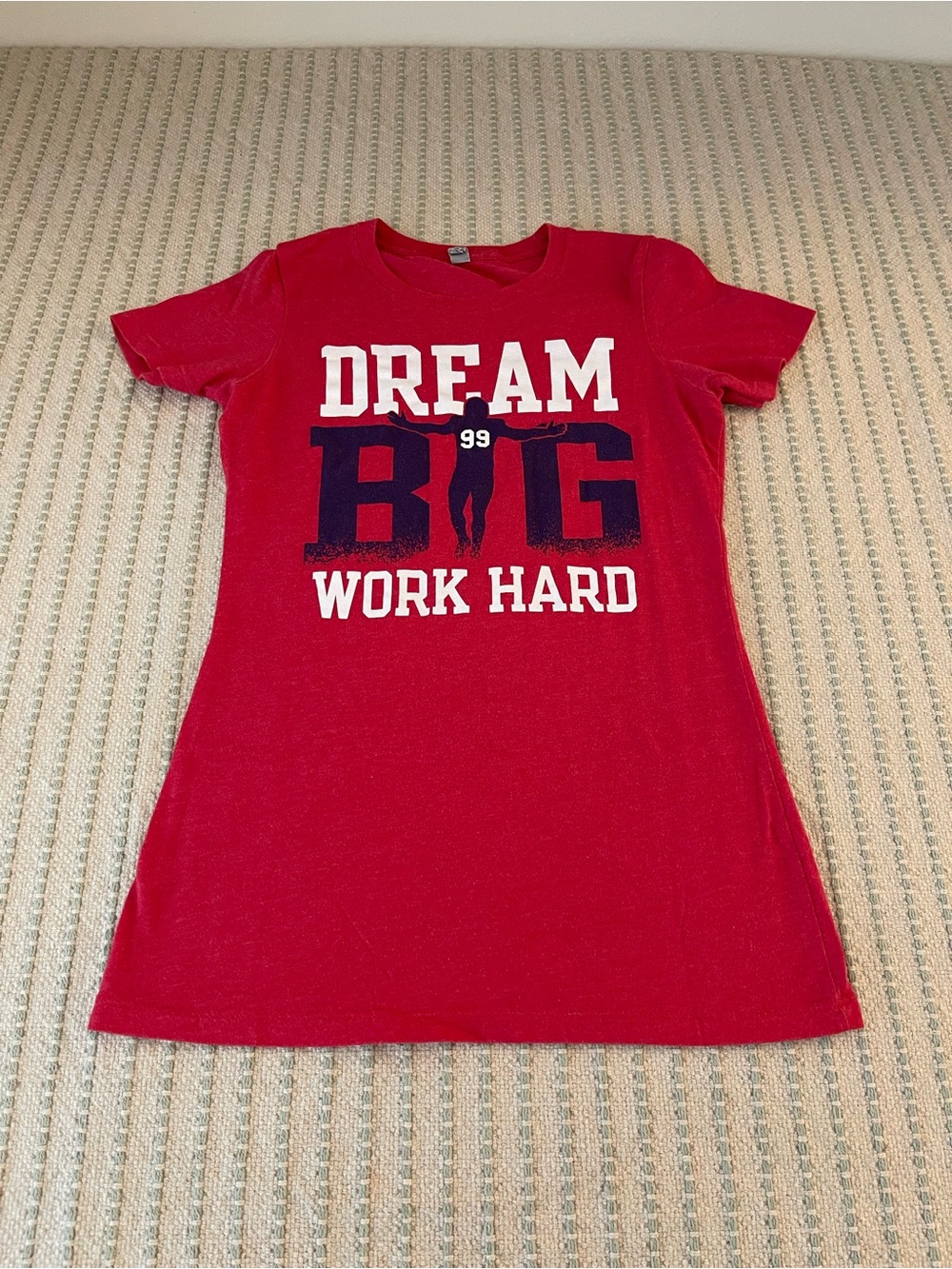 Dream Big Work Hard Red Graphic Tee - Houston Texan Football - JJ Watts - 99 - S